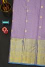 Kancheepuram Silk Lavender Saree With Florals In Zari Checks Body