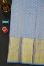Kancheepuram Silk Lavender Saree With Florals In Zari Checks Body