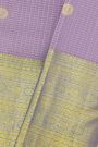 Kancheepuram Silk Lavender Saree With Florals In Zari Checks Body