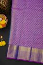 Kancheepuram Silk Royal Blue Saree With Checks And Floral Buttis Body