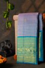 Kancheepuram Silk Dual Colour Saree With Zari Checks Florals And Buttis Body