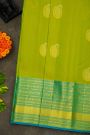 Kancheepuram Silk Lime Green Saree With Mango Paisley Buttis Body