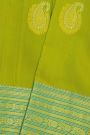 Kancheepuram Silk Lime Green Saree With Mango Paisley Buttis Body