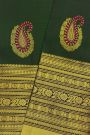 Kancheepuram Silk Bottle Green Saree With Florals And Paisley In Meena Buttis Body