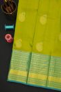 Kancheepuram Silk Green Saree With Florals And Paisleys In Zari Body