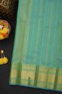 Kancheepuram Silk Parrot Green Saree With Peacock And Elephant Buttis Body