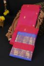 Kancheepuram Silk Rani Pink Saree With Floral Buttis Body
