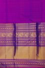 Kancheepuram Silk Blue Saree With Florals And Peacocks In Zari Body And Long Border