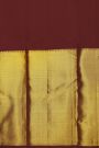 Kancheepuram Silk Maroon Saree With Florals And Leaves In Zari Body Long Kaddi Border