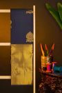 Kancheepuram Silk Navy Blue Saree With Florals And Leaves In Zari Body And Long Kaddi Border