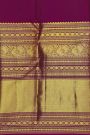 Kancheepuram Silk Bottle Green Saree With Florals And Peacocks In Zari Body