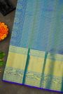 Kancheepuram Silk Rama Blue Saree With Florals And Buttis Body