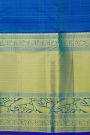 Kancheepuram Silk Rama Blue Saree With Florals And Buttis Body
