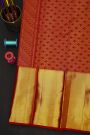 Kancheepuram Silk Red Saree With Florals And Buttis Body And Kaddi Border