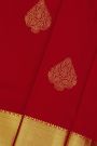 Kancheepuram Silk Red Saree With Florals And Buttis Body And Kaddi Border