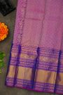 Kancheepuram Silk Peacock Blue Saree With Florals And Buttis Body
