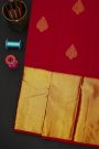 Kancheepuram Silk Red Saree With Florals And Buttis Body And Kaddi Border