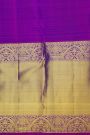Kancheepuram Silk Peacock Blue Saree With Florals And Leaves Body And Kaddi Border
