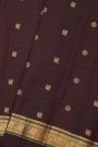 Kancheepuram Silk Brown Saree With Floral And Peacock Buttis Body