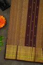 Kancheepuram Silk Mustard Yellow Saree With Peacock Buttis Body