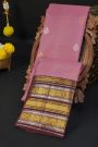 Kancheepuram Silk Pink Saree With Gandaberunda Buttis Body
