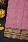 Kancheepuram Silk Pink Saree With Gandaberunda Buttis Body