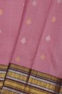Kancheepuram Silk Pink Saree With Gandaberunda Buttis Body