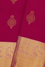Kancheepuram Silk Rani Pink Saree With Florals And Buttis Body