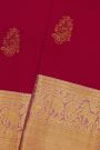Kancheepuram Silk Red Saree With Florals And Parrot Buttis Body