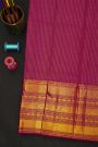 Kancheepuram Silk Rani Pink Saree With Zari Checks And Diamond Buttis Body