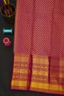 Kancheepuram Silk Rani Pink Saree With Zari Checks And Diamond Buttis Body