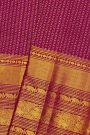 Kancheepuram Silk Rani Pink Saree With Zari Checks And Diamond Buttis Body
