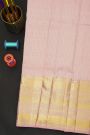 Kancheepuram Silk Baby Pink Saree With Zari Checks And Buttis Body