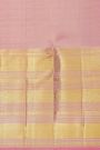 Kancheepuram Silk Baby Pink Saree With Zari Checks And Buttis Body