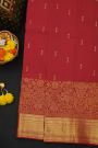 Kancheepuram Silk Red Saree With Florals And Elephants Body