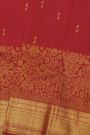 Kancheepuram Silk Red Saree With Florals And Elephants Body