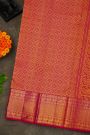 Kancheepuram Silk Rani Pink Saree With Florals And Peacock Buttis Body