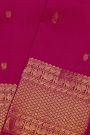 Kancheepuram Silk Rani Pink Saree With Florals And Peacock Buttis Body