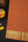 Kancheepuram Silk Rust Saree With Florals And Unicorn Buttis Body