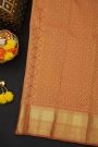 Kancheepuram Silk Rust Saree With Florals And Unicorn Buttis Body