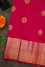 Kancheepuram Silk Rani Pink Saree With Florals And Buttis Body