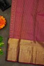 Kancheepuram Silk Bottle Green Saree With Diamonds In Zari And Gandaberunda Buttis Border