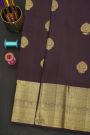 Kancheepuram Silk Dark Wine Saree With Florals And Buttis Body