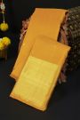 Kancheepuram Silk Mustard Saree With Florals And Peacocks Buttis Body
