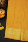 Kancheepuram Silk Mustard Saree With Florals And Peacocks Buttis Body