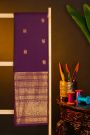 Kancheepuram Silk Purple Saree With Peacock And Yalli Body