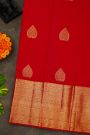 Kancheepuram Silk Red Saree With Florals And Buttis Body