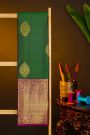 Kancheepuram Silk Bottle Green Saree With Florals And Buttis Body