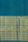 Kancheepuram Silk Teal Blue Saree With Florals And Buttis Body