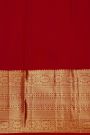 Kancheepuram Silk Red Saree With Florals And Birds In Buttis Body